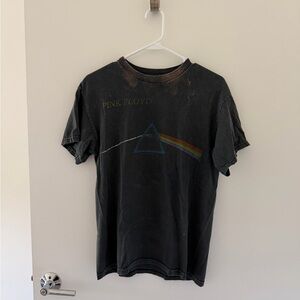 Pink Floyd Black Tee with Rainbow Prism Design
